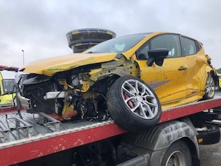 Clio RS Accidenté au Dunlop gros crash