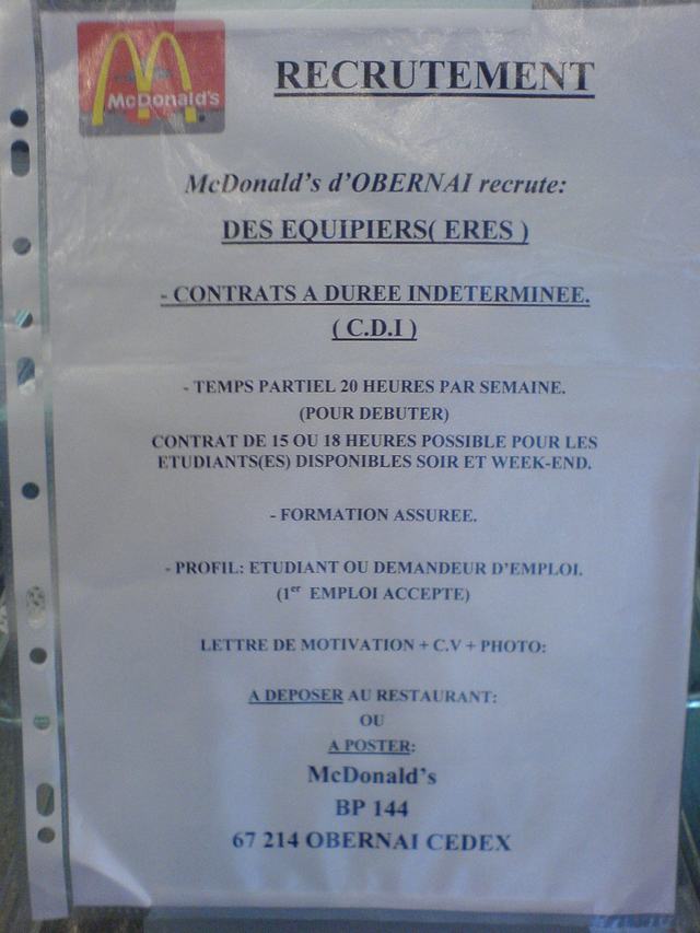 mon nouveau travail
