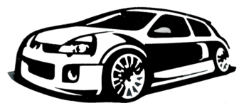 Sticker Clio V6 noir 14 cm
