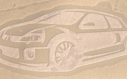 Sticker Clio V6 blanc 7 cm