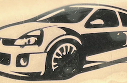 Sticker Clio V6 noir 7 cm