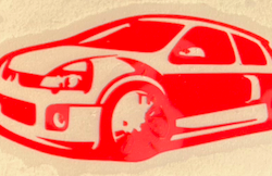 Sticker Clio V6 rouge 7 cm